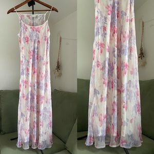 Lord & Taylor Floral Slip Maxi Dress